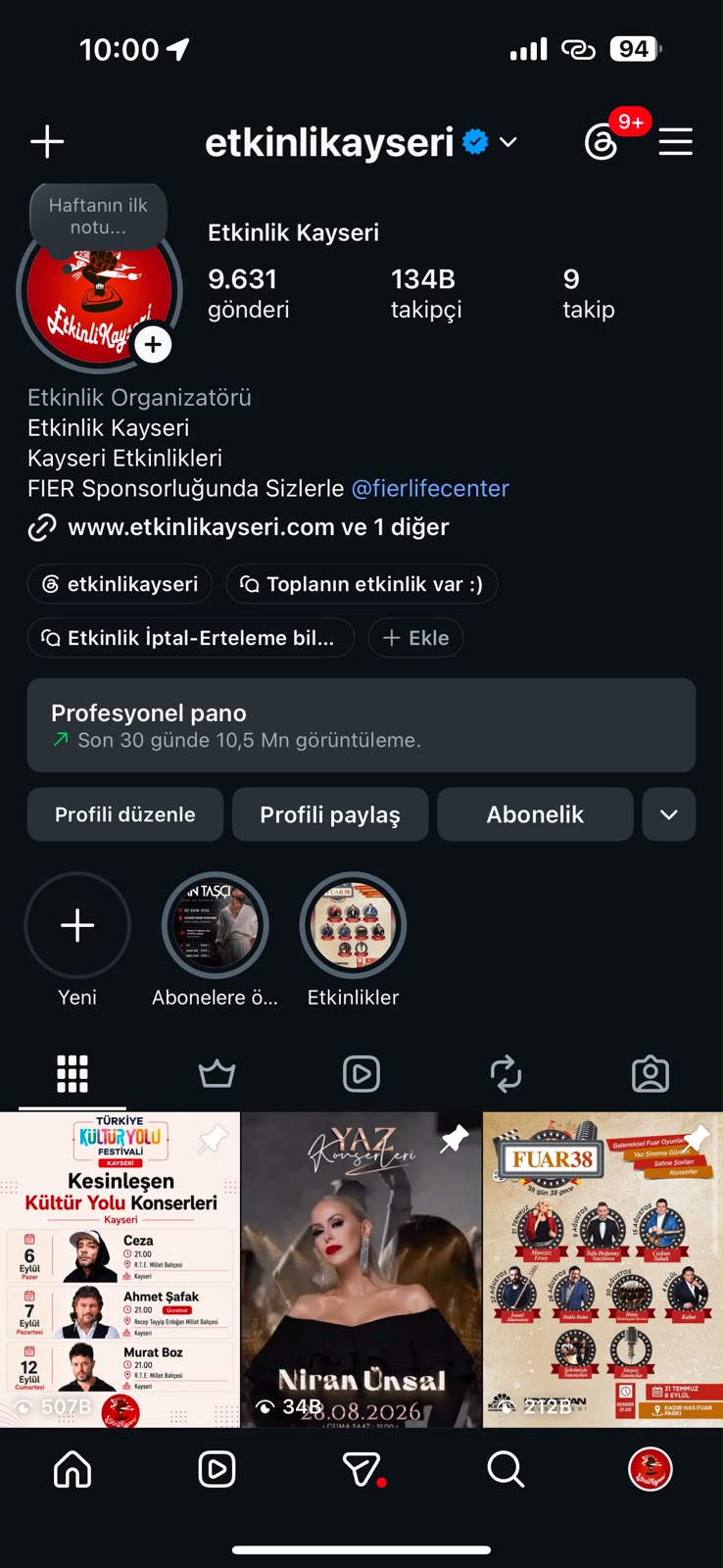 etkinlikayseri Instagram reklam konumları